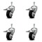 Service Caster 3 Inch Black Polyurethane Swivel 3/8 Inch Stem Caster Set with Total Lock Brake SCC-TSTTL20S314-PPUB-BLK-381615-4 - alternate 1